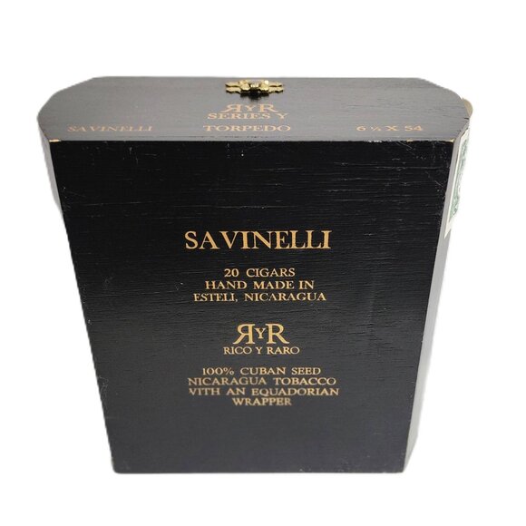 RARE Collectible Savinelli Series Y Torpedo Nicaragua Wooden Cigar Box - Picture 11 of 12